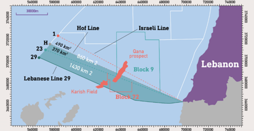 námořní hranice Izraele a Libanonu, návrh z října 2022
