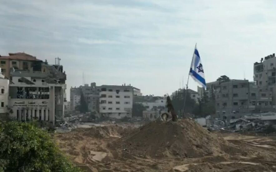Přehlídkové místo Hamasu v Pásmu Gazy. Prosinec 2023.